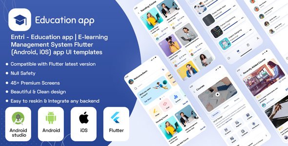 Entri - Education app | E-learning Management System Flutter 3.0(Android, iOS) app UI template Entri - Education app | E-learning Management System Flutter 3.0(Android, iOS) app UI template - Image 1