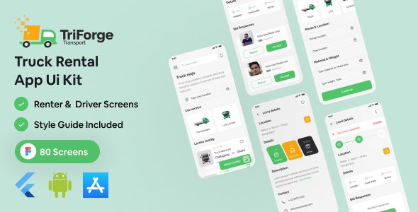 TriForge - Truck Renal Flutter App Ui Kit TriForge - Truck Renal Flutter App Ui Kit - Image 1
