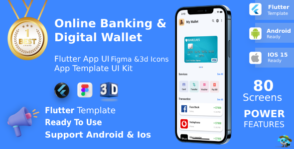 Werolla Online Banking & Digital Wallet ANDROID + IOS + FIGMA | UI Kit | Flutter Werolla Online Banking & Digital Wallet ANDROID + IOS + FIGMA | UI Kit | Flutter - Image 1