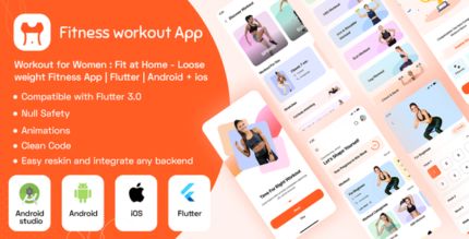 Workout for Women : Fit at Home - Loose weight Fitness App | Flutter | Android + Ios template